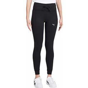 NEW Puma Fusion Pocket Black Tight Athletic Sport Drawstring Leggings Medium M